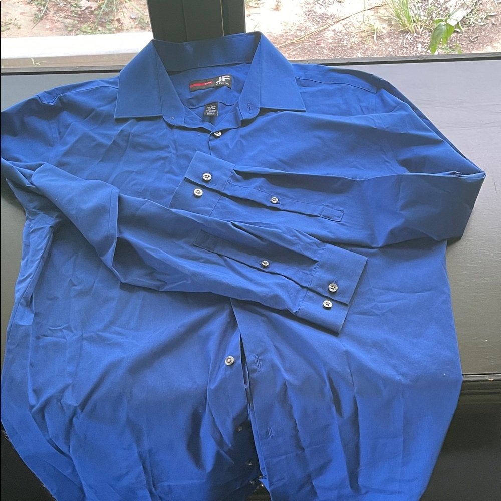 JF J.Ferrar Vibrant Blue Dress Shirt